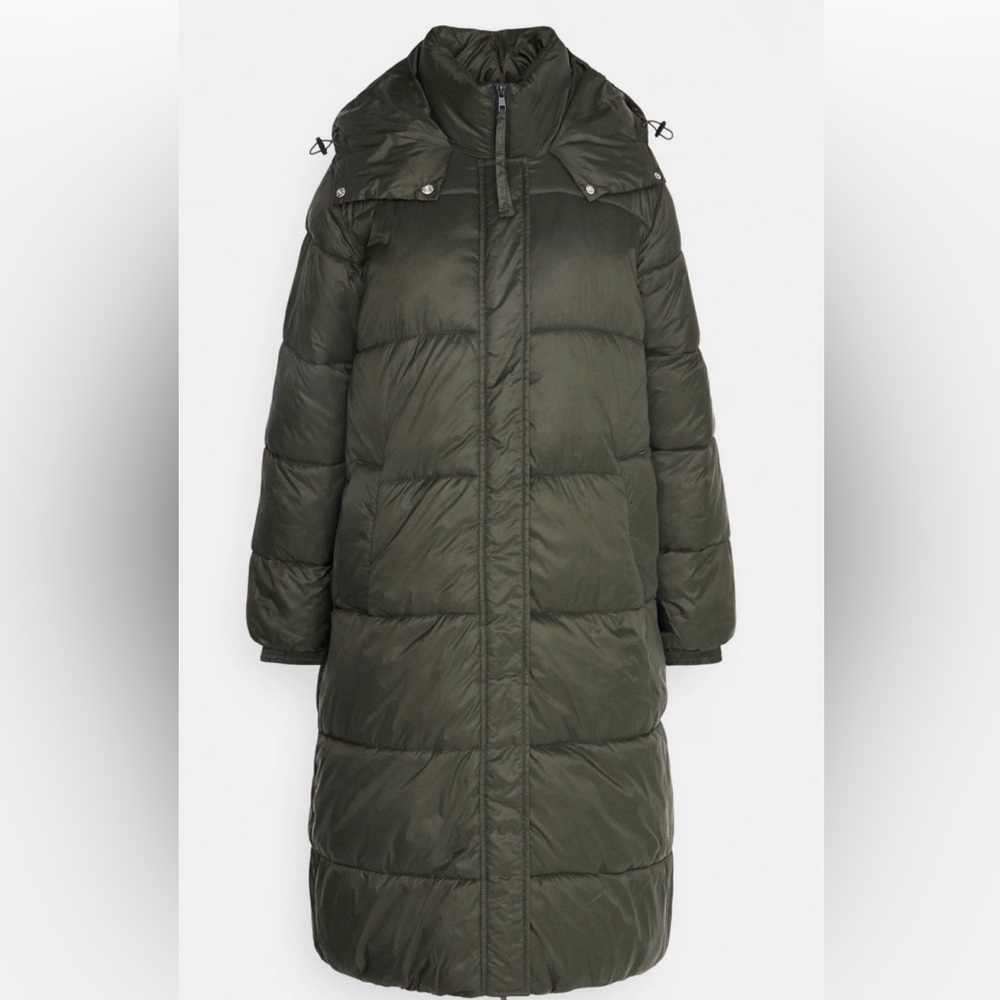 B. Young Byabela hooded Winter Coat, size 36 (s), olive green. Never Worn! NWOT